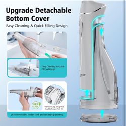 🆕 in box Upgraded 300ML Portable Water Dental Flosser Pick,Tank Removable,IPX7Waterproof, Rechargeable(Light Gray)