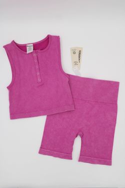 NWT No Boundaries Pink Ribbed Seamless 2PC Set Size S