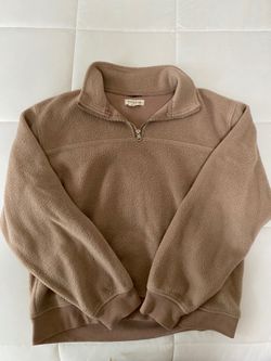 Fleece beige quarter zip
