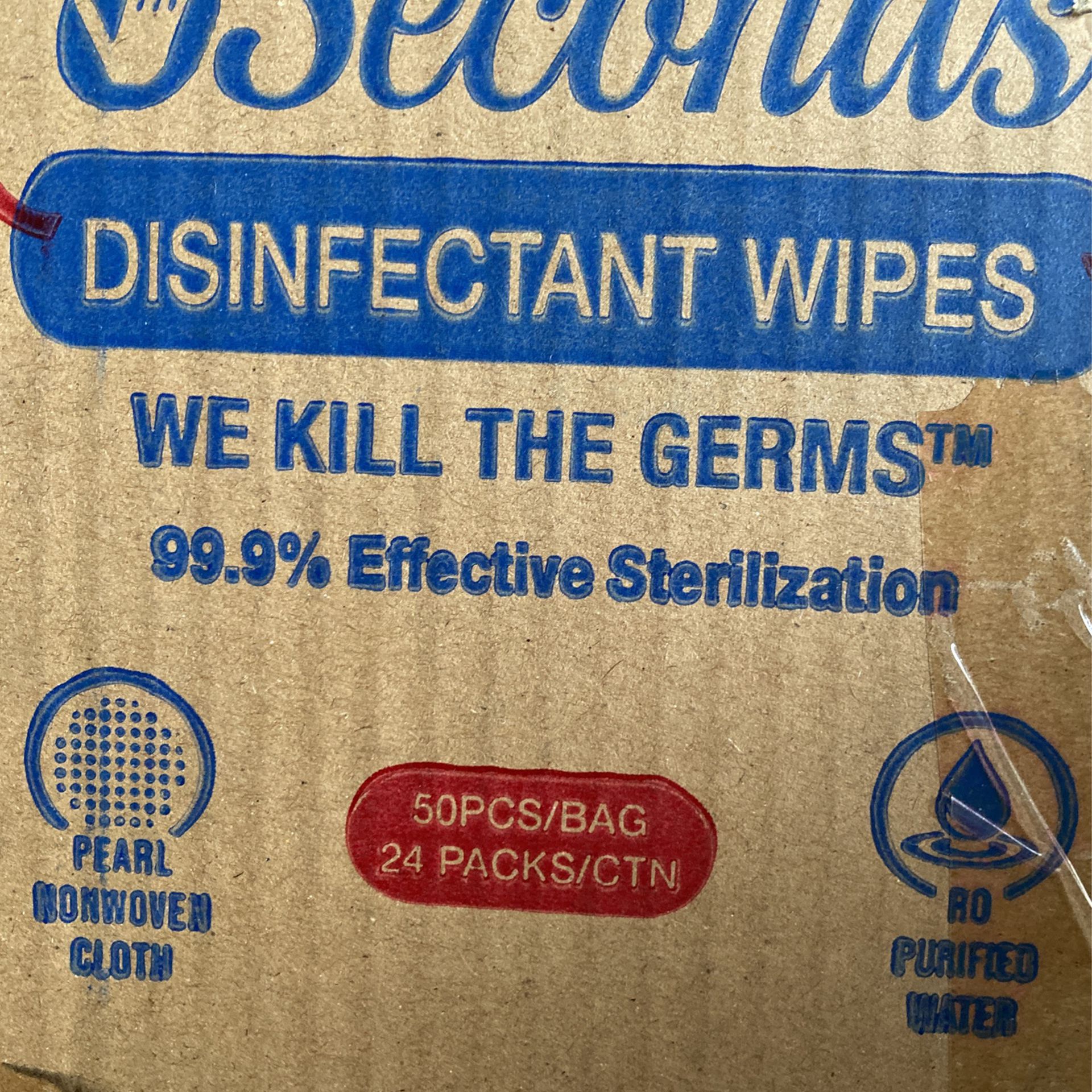 5 Seconds Disinfectant Wipes case of 24