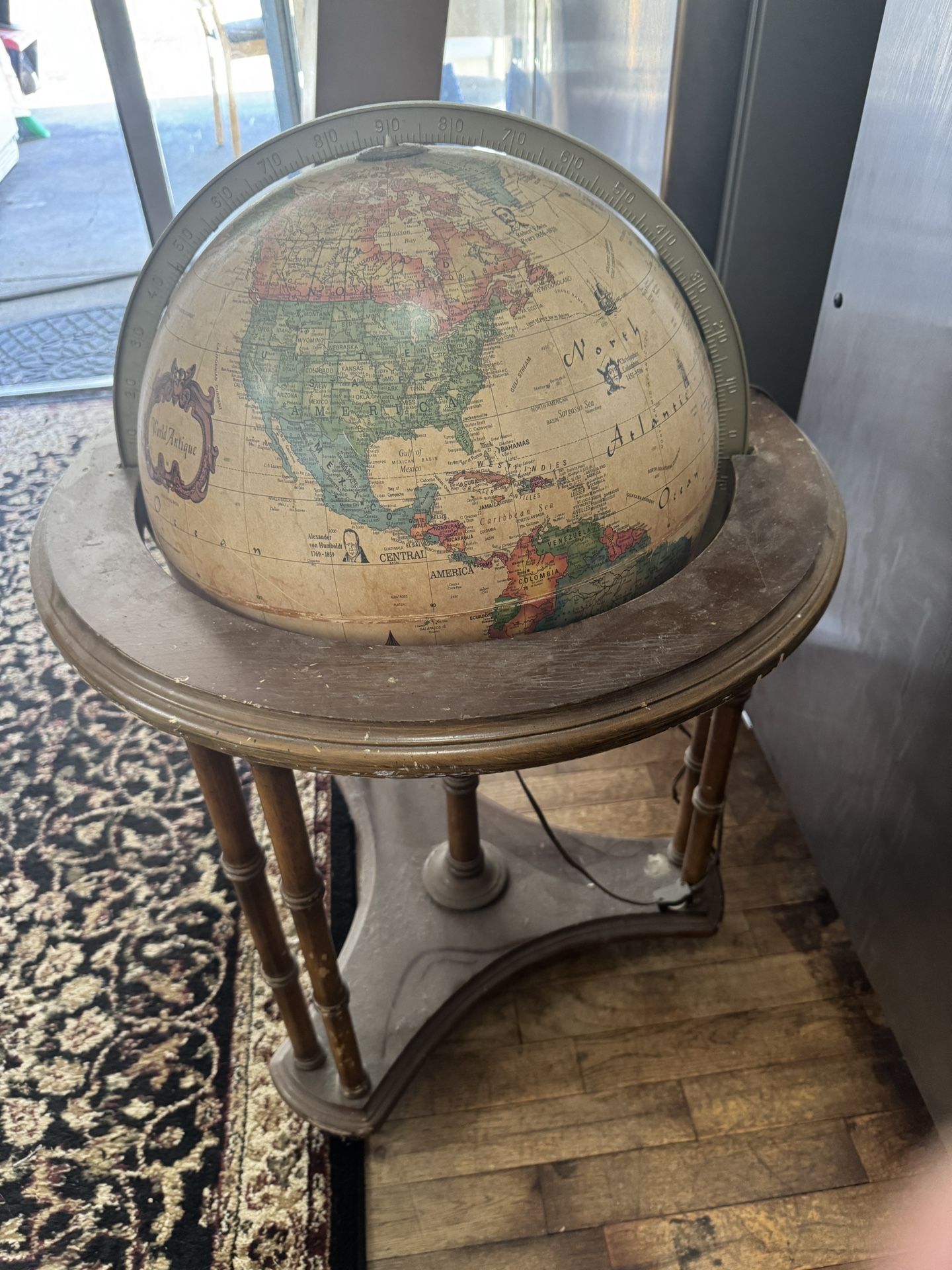 Antique Lighted Earth Globe
