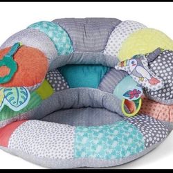 Infantino 2-In-1 Tummy Time & Seated Support - For Newborns And Older Babies, With Detachable Support Pillow And Toys, For Development Of Strong Head 