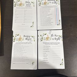 Safari Baby Shower Games Printed