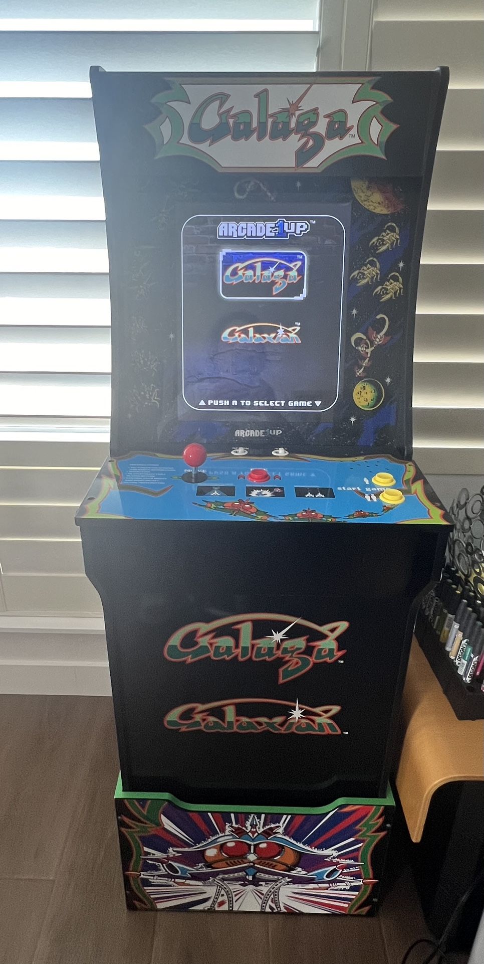 Galaga Arcade 1 Up with matching Stool