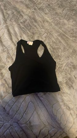 Black Racerback Crop Tank Top