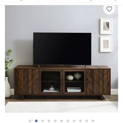 Brown wood TV console