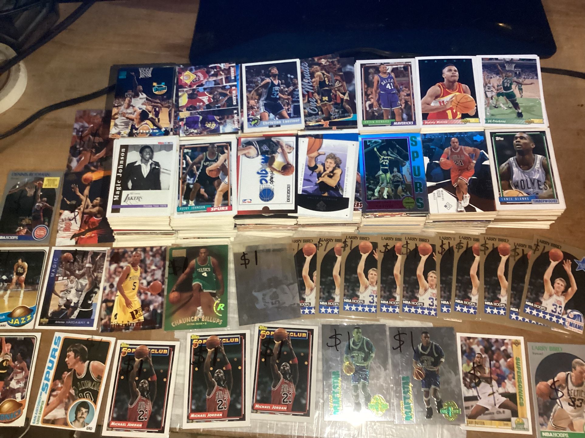 1500+ NBA Basketball cards from 1979 Through 1990s Jordan,bird,Shaq,penny ,and more