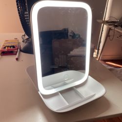 Brand New Rechargeable Makeup Mirror with Lights - Foldable Travel Makeup Mirror - Touch Screen 3 Colors Dimmable LED Makeup Mirror - Portable Lighted