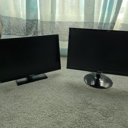 Two computer monitors 