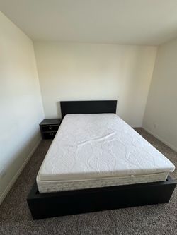 Queen bed frame with mattress