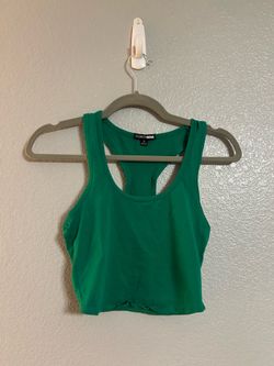 Women’s green racerback crop top shirt size small