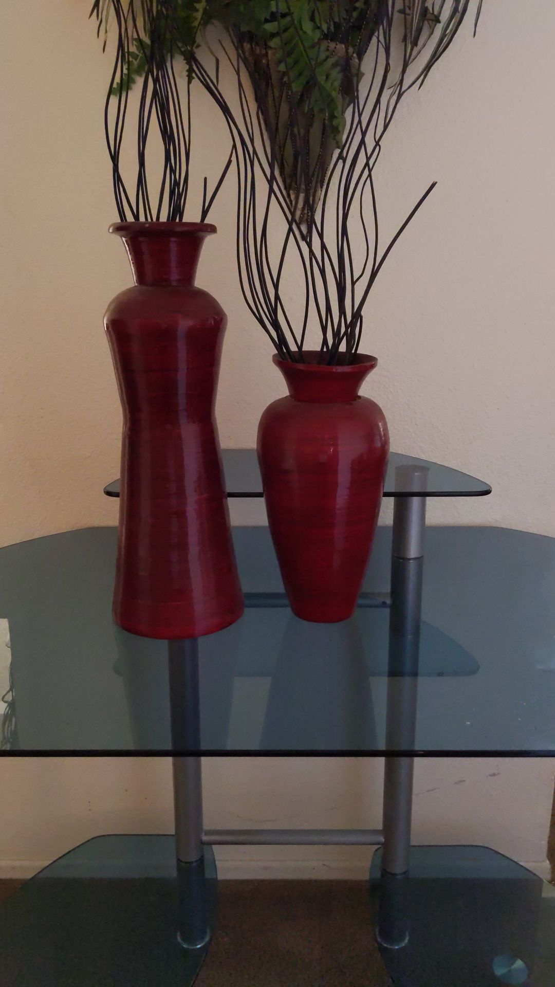 2 vase home decor - deep red