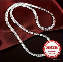 925 Sterling Silver Plated, necklace For Men Or Women