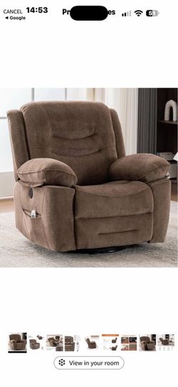 Power Swivel Rocker Re cliner with Massage and Heat (Mocha) USB Port