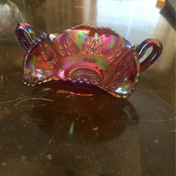 Antique Fenton Carnival Iridescent Glass Bowl