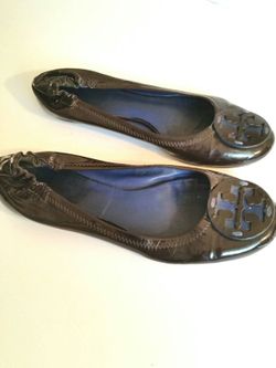 Tory Burch Flats Brown Patent Leather Size 6