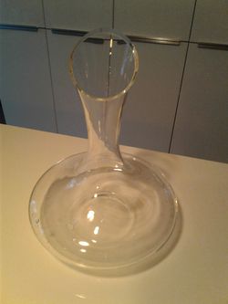 Pottery Barn Vino hand blown glass wine decanter. Wine carafe Thumbnail