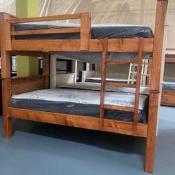 Twin-twin Bunk Bed Oak Color 