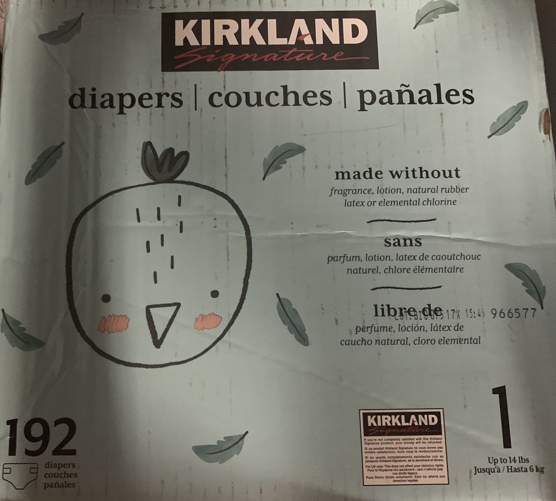 Kirkland size 1. 192 count diapers
