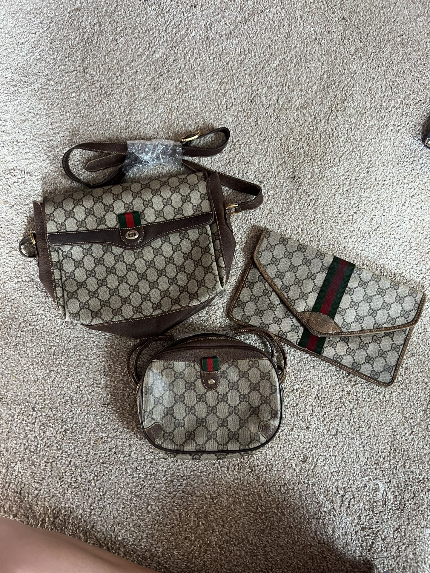 3 Piece Gucci Handbag Set GG Logo