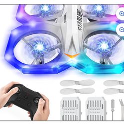  Mini RC Drone for Kids with 11 Light Modes,Drone with Remote Control, LED Quadcopter for Beginners Altitude Hold, Auto Hovering, 3