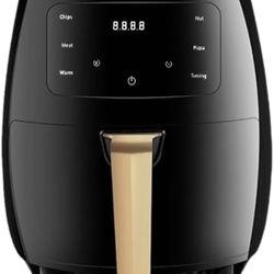 Air Fryer, Multifunctional Compact Design with Non-Stick Basket, Dishwasher-Safe Components, Shake Reminder Feature, 97% Less Oil Usage, 6L Capacity, 