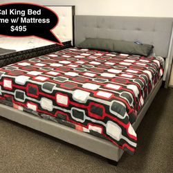 New Cal King Bed Frame With Mattress 