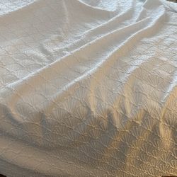 White Embossed Shower curtain