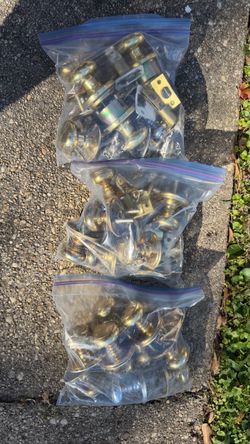 Bulk Lot of ~20 Polished Brass Door Knobs / Hardware Set ($40)