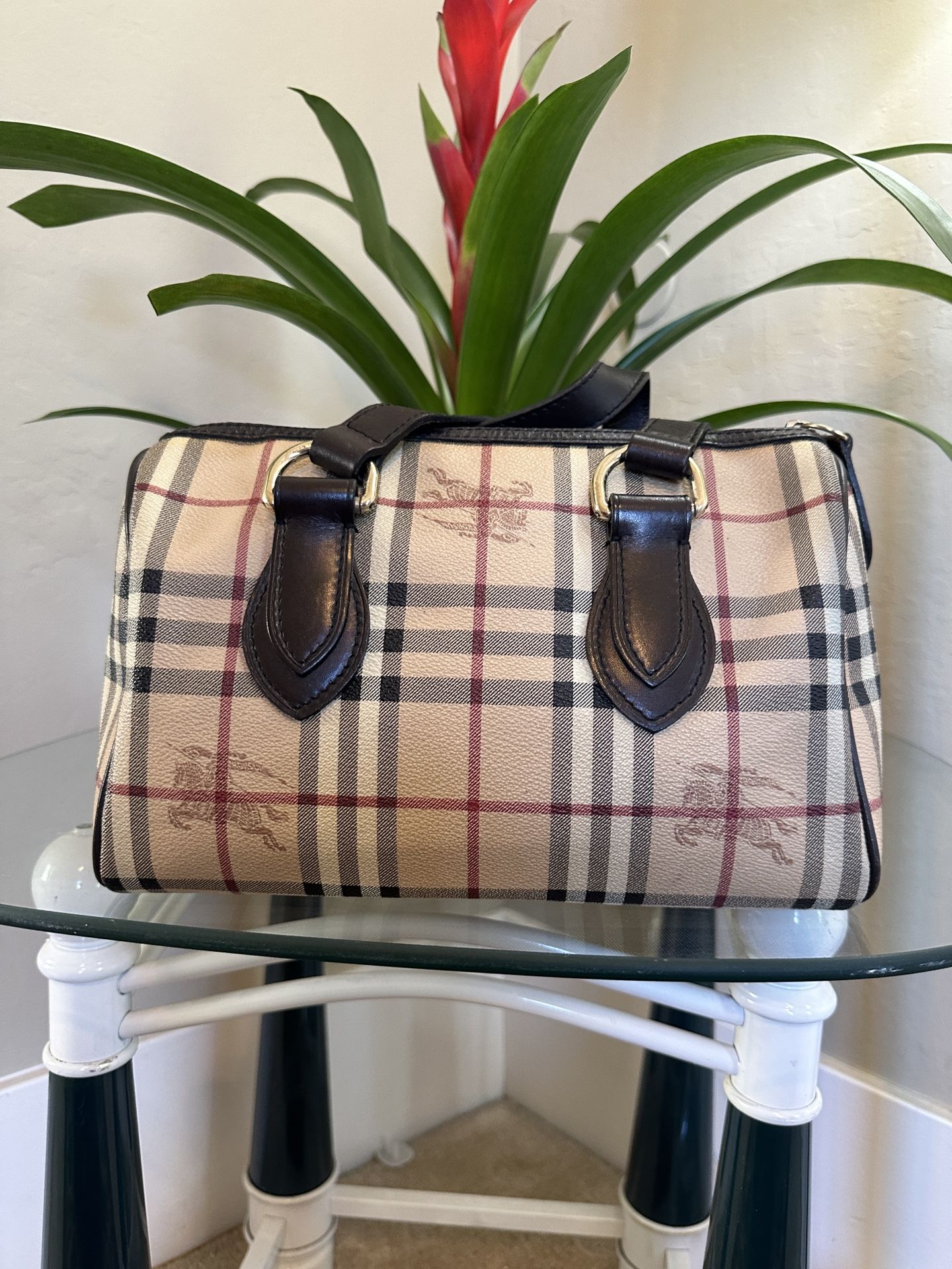 Burberry Nova Plaid Boston Bag Authentic