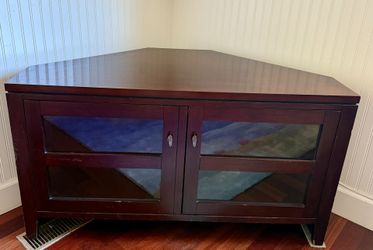 Crate And Barrel Corner Media Wood Cabinet