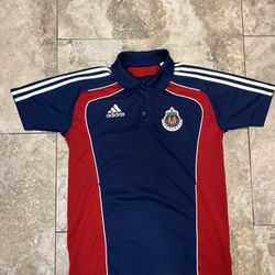 Adidas 2011 Chivas De Guadalajara Jersey Men Blue  Club Polo Size Small