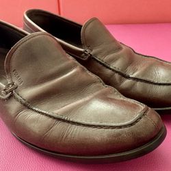 Brown Leather Prada Loafers 10.5