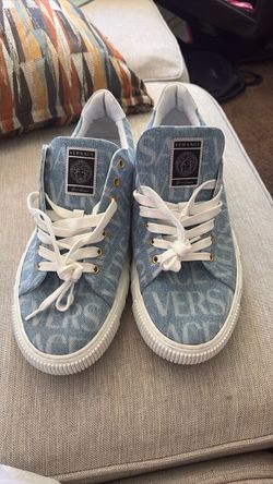 Versace Gianni Versace Denim Low-Top Sneakers