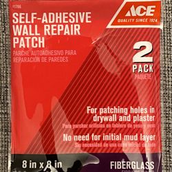 Ace Fiberglass 8 in. x 8 in. White Self Adhesive Wall Repair Patch (2 ct) 