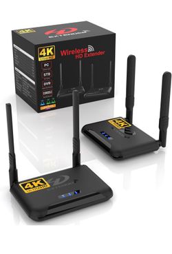 Wireless HDMI Transmitter and Receiver 4K, Binken 820Ft/250m Wireless HDMI Extender 5G Kit Support 4K@30 Hz, for Streaming Video Audio from Laptop,PC,