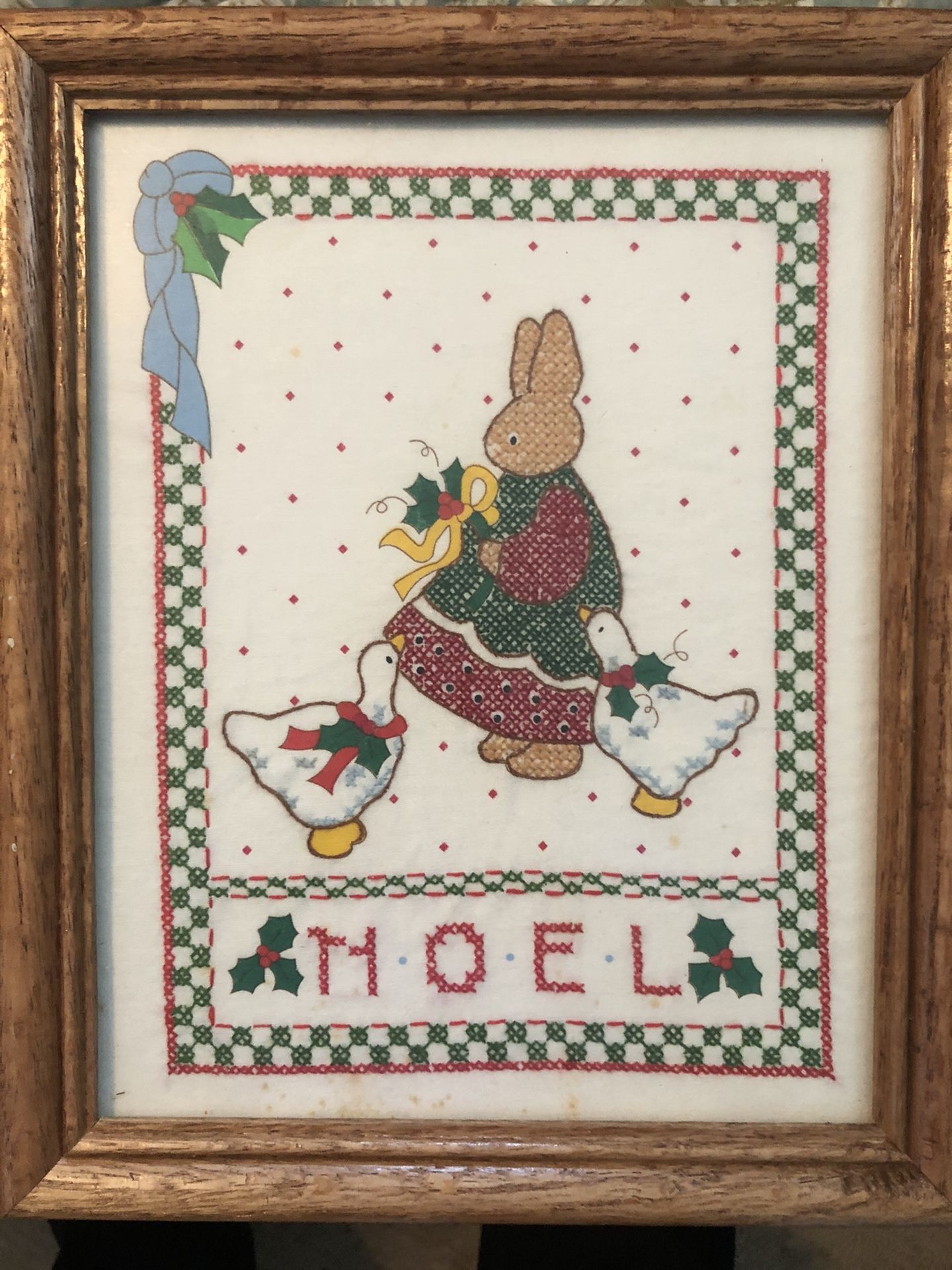 Hand Cross Stitch Christmas Framed Imagine