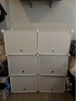 WHITE STORAGE (shoes ,bins, ect.)