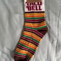 Brand New Taco Bell Striped Socks – Fun & Retro Style!