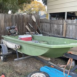 Fiberglass Skiff with Trailer 