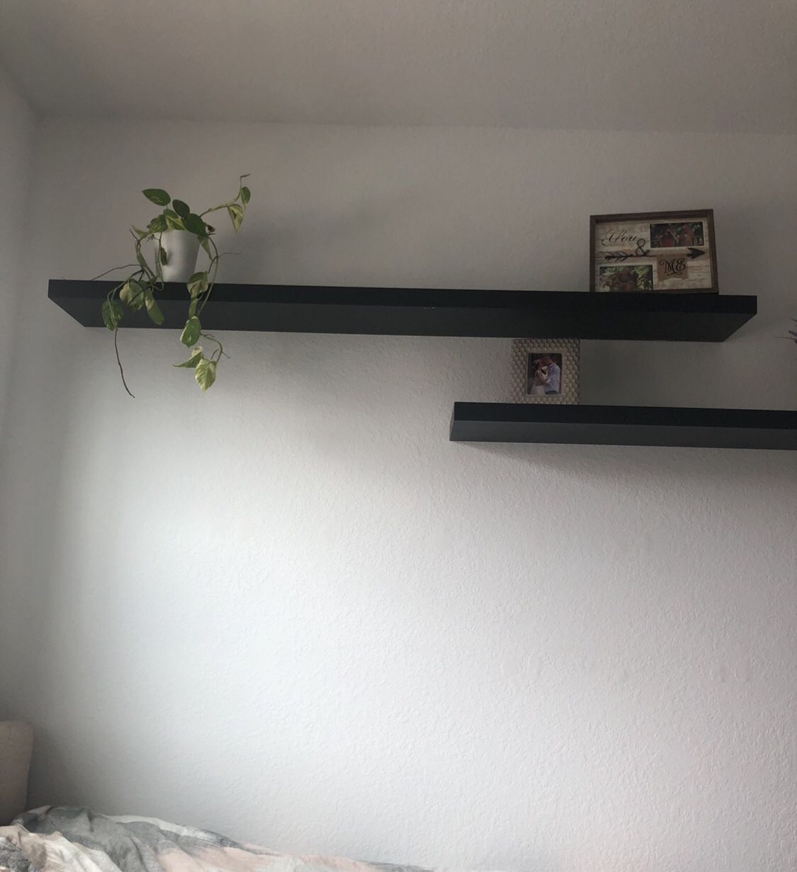 Hanging Wall shelf, black-brown (set of 2)