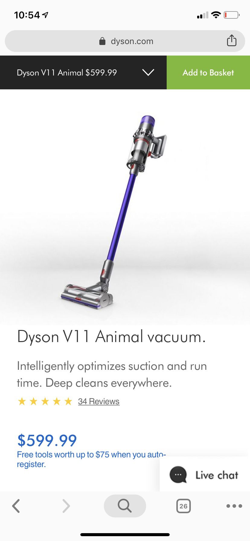 Dyson V11 Animal vacuum. Intelligently optimizes suction and run time. Deep cleans everywhere. /Brand New, Sealed