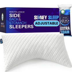 Sidney Sleep Pillow for Side and Back Sleepers - Comfort for Neck and Shoulder areas- Adjustable