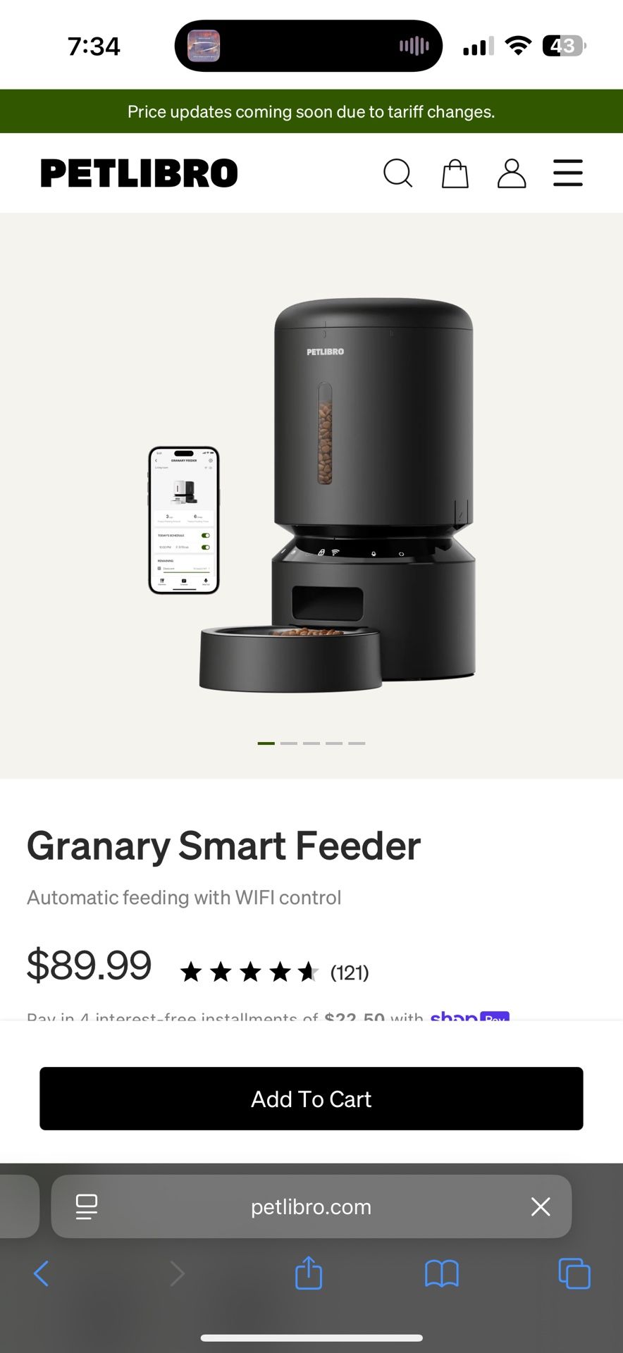 Smart Feeder, WiFi Enabled Used