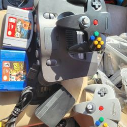 Nintendo 64 Wrestling Bundle Mayham And Backstage Assault ,2 Controllers ,cords