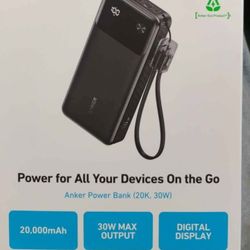 ANKER Power Bank 20k, 30W, Digital Display 