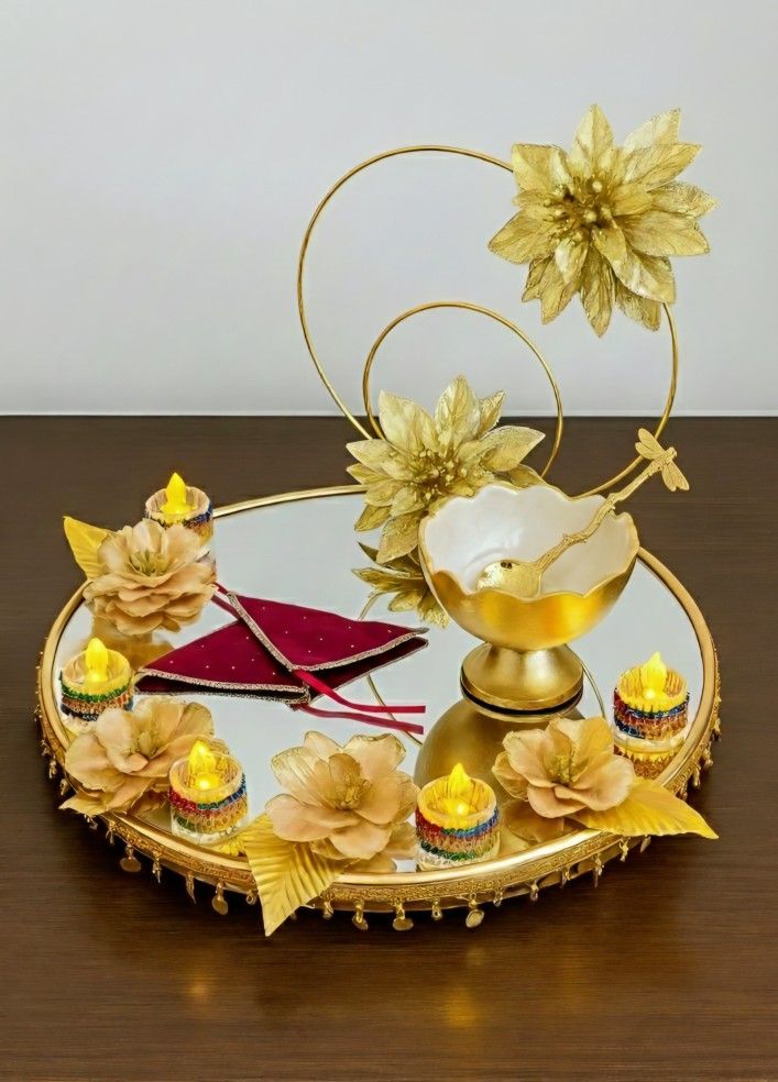 Aaina-e-Henna: Luxury Shagun & Mehndi Mirror Tray Set