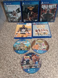 PS4 video game lot overcooked 2 assassin's creed infamous second son guacamelee crr crash team racing call of duty Madden