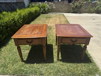 Two Wood Nightstands / Tables