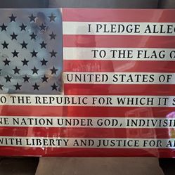 Pledge Of Allegiance Metal Flag 
